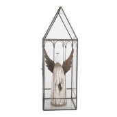 Mini sera fier gri sticla 15x15x45 cm