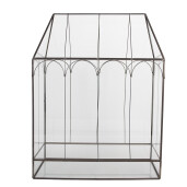Mini sera fier gri sticla 35x15x46 cm