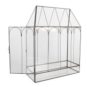 Mini sera fier gri sticla 35x15x46 cm