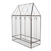 Mini sera fier gri sticla 35x15x46 cm