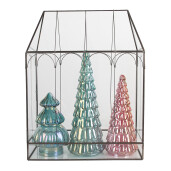 Mini sera fier gri sticla 35x15x46 cm