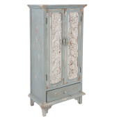 Comoda lemn verde alb vintage 67x38x143 cm