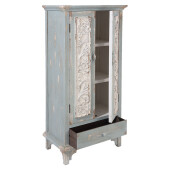 Comoda lemn verde alb vintage 67x38x143 cm