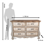 Comoda lemn bej gri 135x41x89 cm