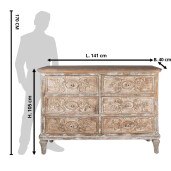 Comoda lemn gri bej 141x40x105 cm
