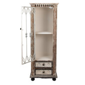 Vitrina lemn bej maro vintage 49x35x135 cm