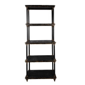 Raft lemn negru 80x40x210 cm