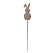 Decoratiune Iepuras lemn maro 15x1x100 cm