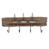 Cuier perete lemn maro Barcute 63x8x27 cm