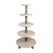 Platou supraetajat lemn gri alb 71x143 cm