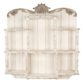 Raft perete lemn alb bronz 90x19x100 cm