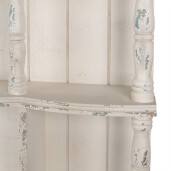 Raft perete lemn alb bronz 90x19x100 cm