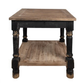 Masuta lemn masiv negru maro 80x80x85 cm