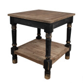 Masuta lemn masiv negru maro 80x80x85 cm