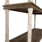 Raft lemn maro alb vintage 110x40x210 cm