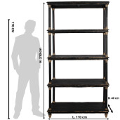 Raft lemn maro auriu 110x40x210 cm