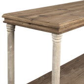 Consola lemn maro alb 110x40x113 cm