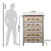 Comoda lemn multicolor 79x37x120 cm