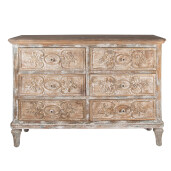 Comoda lemn maro bej vintage 141x40x105 cm