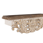 Set 2 etajere lemn maro alb 70x18x22 cm, 60x14x19 cm