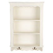 Raft perete lemn alb vintage 46x14x67 cm