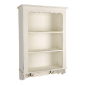 Raft perete lemn alb vintage 46x14x67 cm