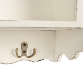 Raft perete lemn alb vintage 46x14x67 cm