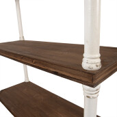 Raft lemn alb maro vintage 110x40x210 cm