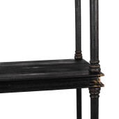 Raft lemn negru vintage 55x40x210 cm