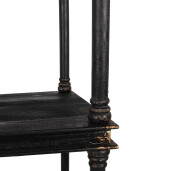 Raft lemn negru vintage 55x40x210 cm