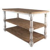 Masa dining lemn masiv alb maro vintage 180x100x85 cm