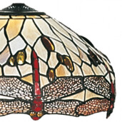 Abajur veioza din sticla si polirasina Tiffany Ø 40x24 cm