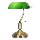 Veioza fier auriu sticla verde 27x17x41 cm