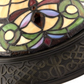 Lustra din polirasina maro si sticla Tiffany, 2 x 40W, Ø 58 cm x 20 h