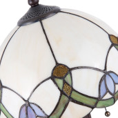 Veioza cu baza din polirasina maro si abajur din sticla Tiffany Ø 30x50 cm