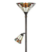 Lampadar Tiffany fier sticla 30x178 cm