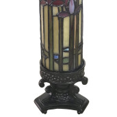 Veioza cu baza din polirasina neagra si abajur din sticla Tiffany 10x10x33 cm
