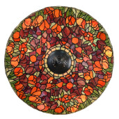 Lampadar cu baza din polirasina maro si abajur sticla Tiffany 56x165 cm