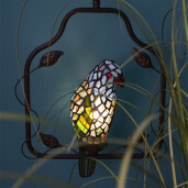 Lustra din fier maro si sticla Tiffany 40x26x86 cm 
