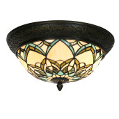 Plafoniera Tiffany polirasina sticla 37x19 cm