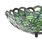 Plafoniera Tiffany metal sticla maro verde 41x24 cm