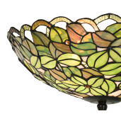 Plafoniera Tiffany metal sticla maro verde 41x24 cm