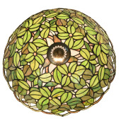 Plafoniera Tiffany metal sticla maro verde 41x24 cm