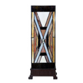 Veioza Tiffany polirasina sticla multicolora 17x17x44 cm E27