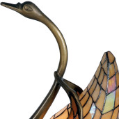 Veioza cu baza din metal auriu si abajur din sticla Tiffany 30x20x45 cm