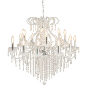 Candelabru metal argintiu sticla transparenta 85x71 cm