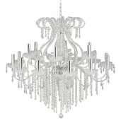 Candelabru metal argintiu sticla transparenta 85x71 cm