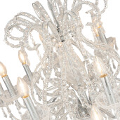 Candelabru metal argintiu sticla transparenta 85x71 cm