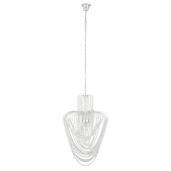 Candelabru metal argintiu sticla transparenta 58x100 cm 