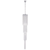 Candelabru metal argintiu sticla transparenta 30x185/245 cm